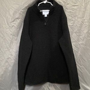 black fuzzy half zip zacket